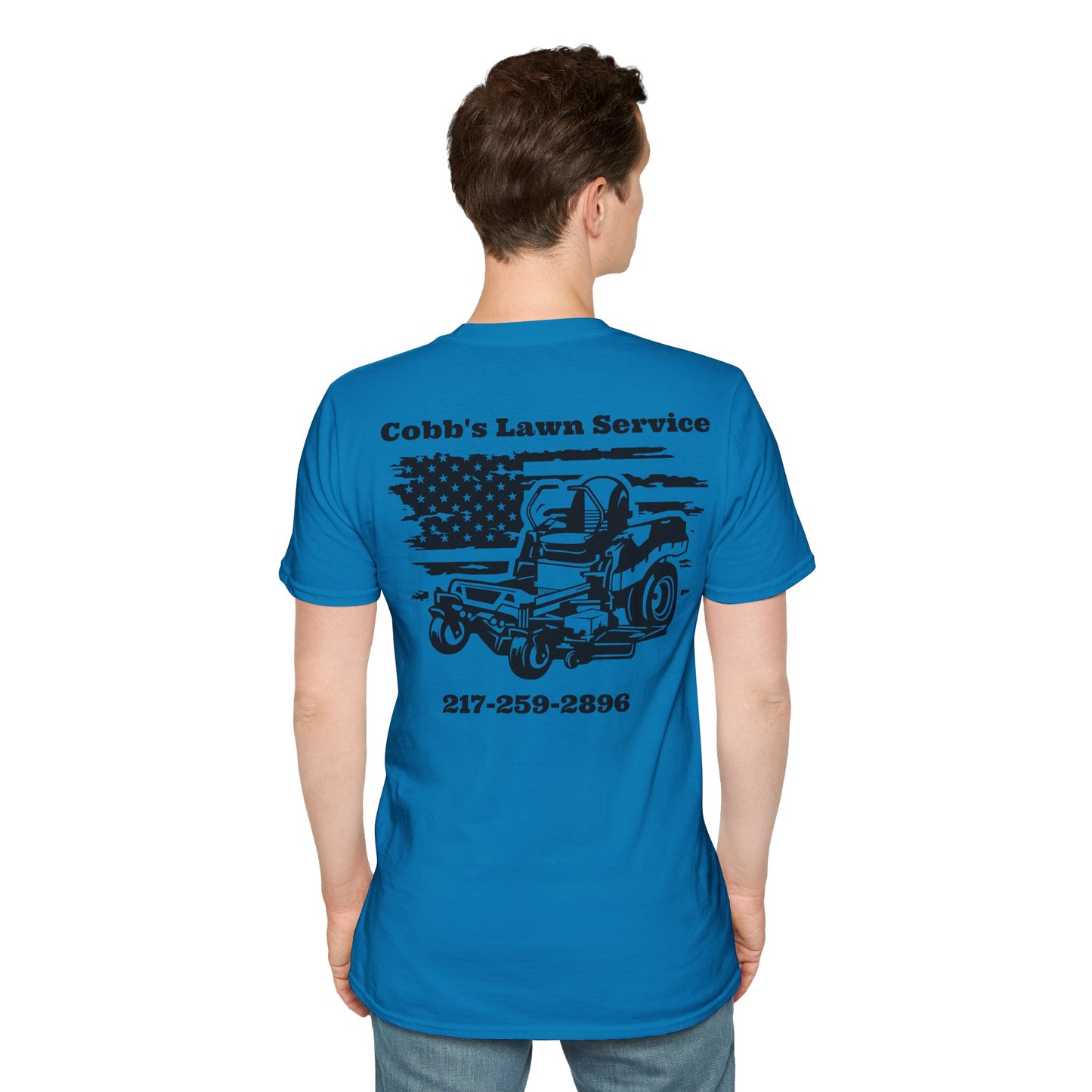 FREE SHIPPING -  Cobbs Lawn Service GILDAN Unisex Softstyle T-Shirt (FRONT & BACK PRINT)