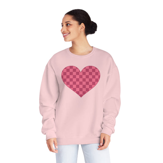 Checkered Heart - Unisex NuBlend® Crewneck Sweatshirt - Multiple Color Choices - FREE SHIPPING