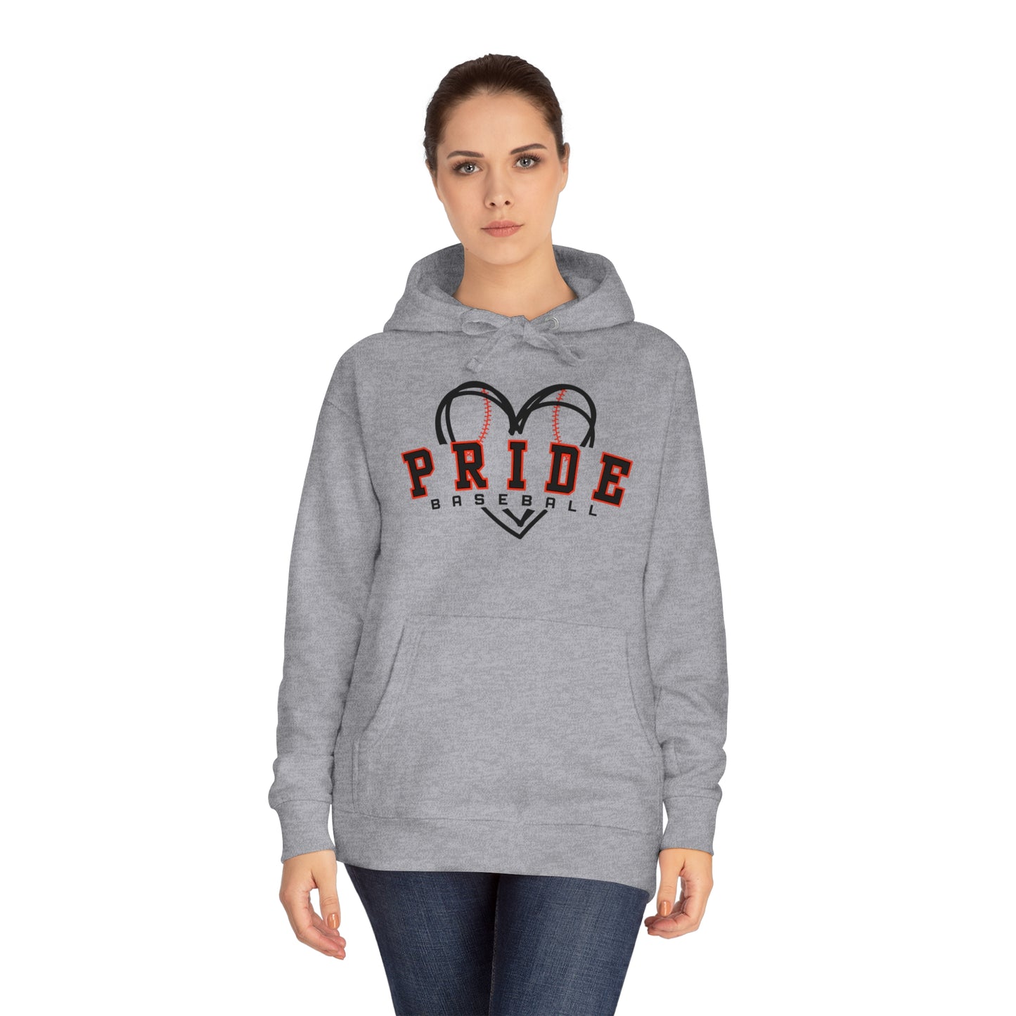 FREE SHIPPING - PRIDE BASEBALL - Unisex Fleece Hoodie - MULTIPLE COLOR CHOICES