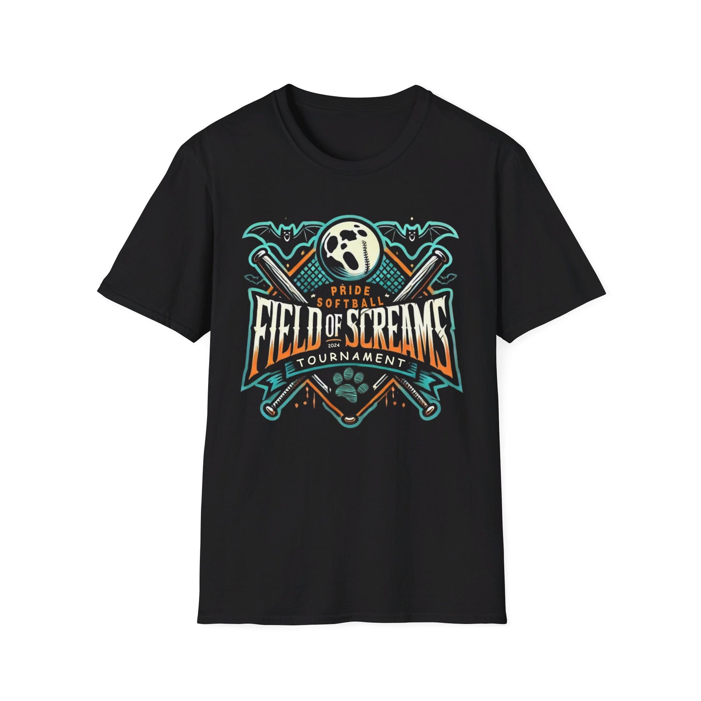 ADULT - "Field of Screams Softball Tournament" Unisex Softstyle Tee