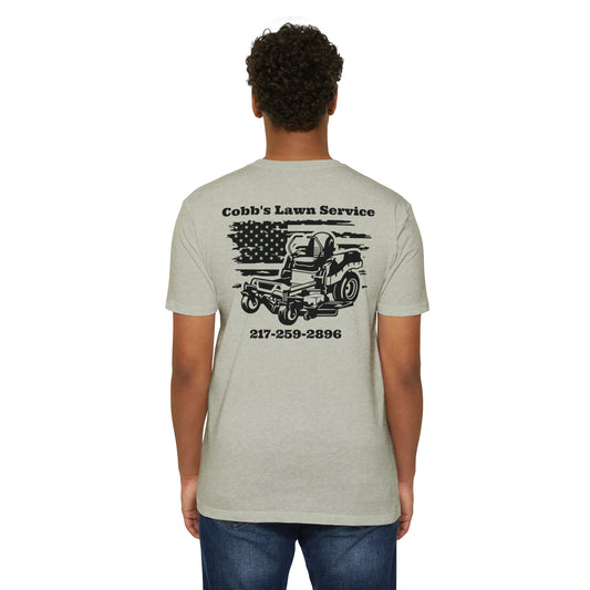 FREE SHIPPING - Cobb’s Mowing Service Next Level 6210 Unisex CVC Jersey T-shirt (FRONT & BACK PRINT)