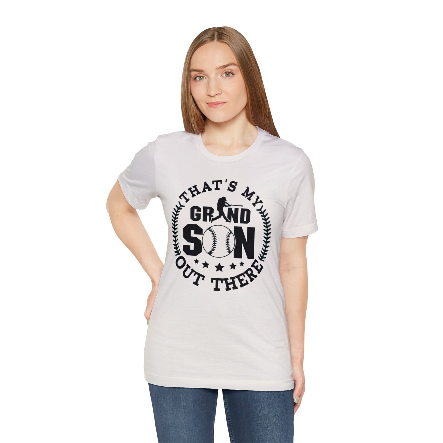 (ADULT) "That's My Grandson Out There" Unisex BELLA CANVAS Short Sleeve Tee (Multiple Color Choices)