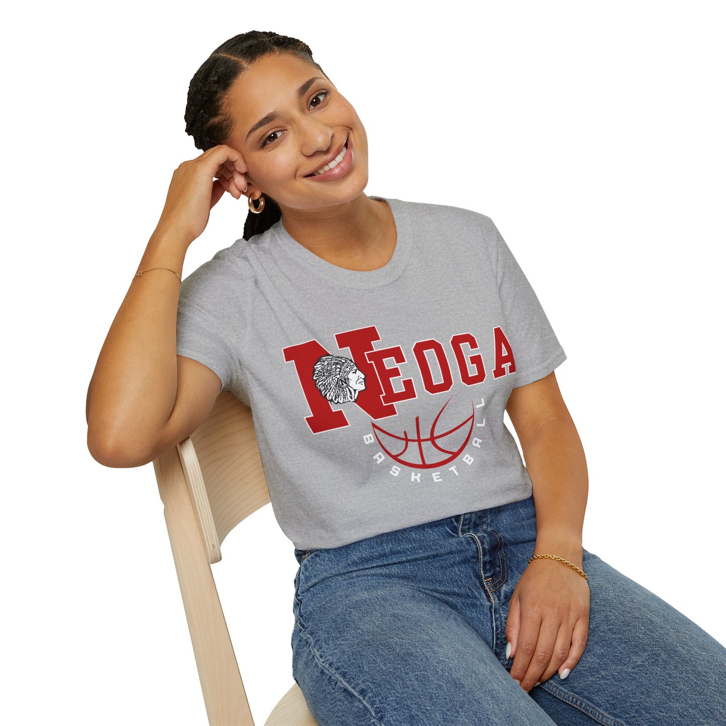 Neoga Indians Basketball Tee (front design only) (free shipping)