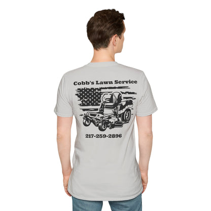 FREE SHIPPING -  Cobbs Lawn Service GILDAN Unisex Softstyle T-Shirt (FRONT & BACK PRINT)