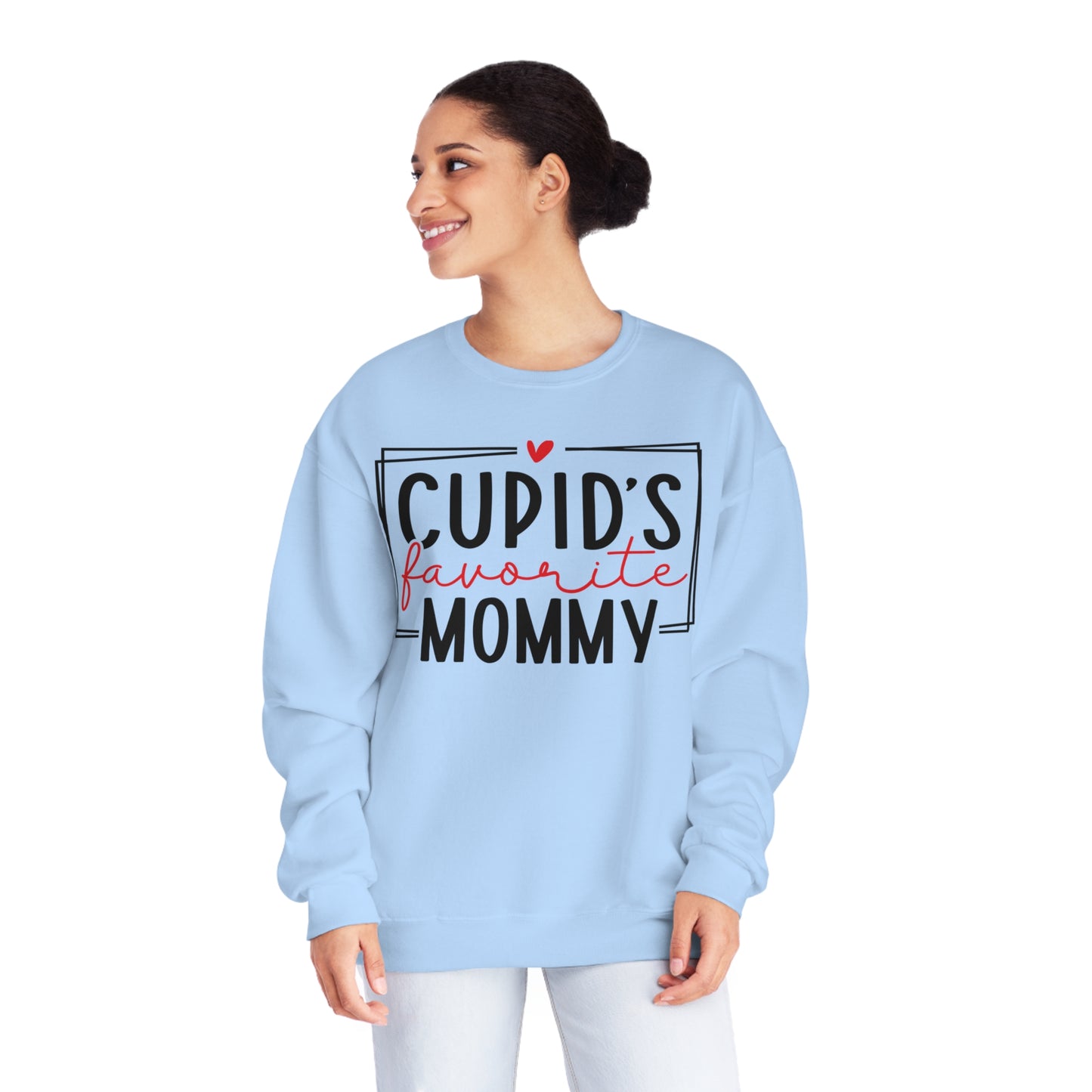 Cupid's Favorite Mommy - Unisex NuBlend® Crewneck Sweatshirt - Multiple Color Choices - FREE SHIPPING