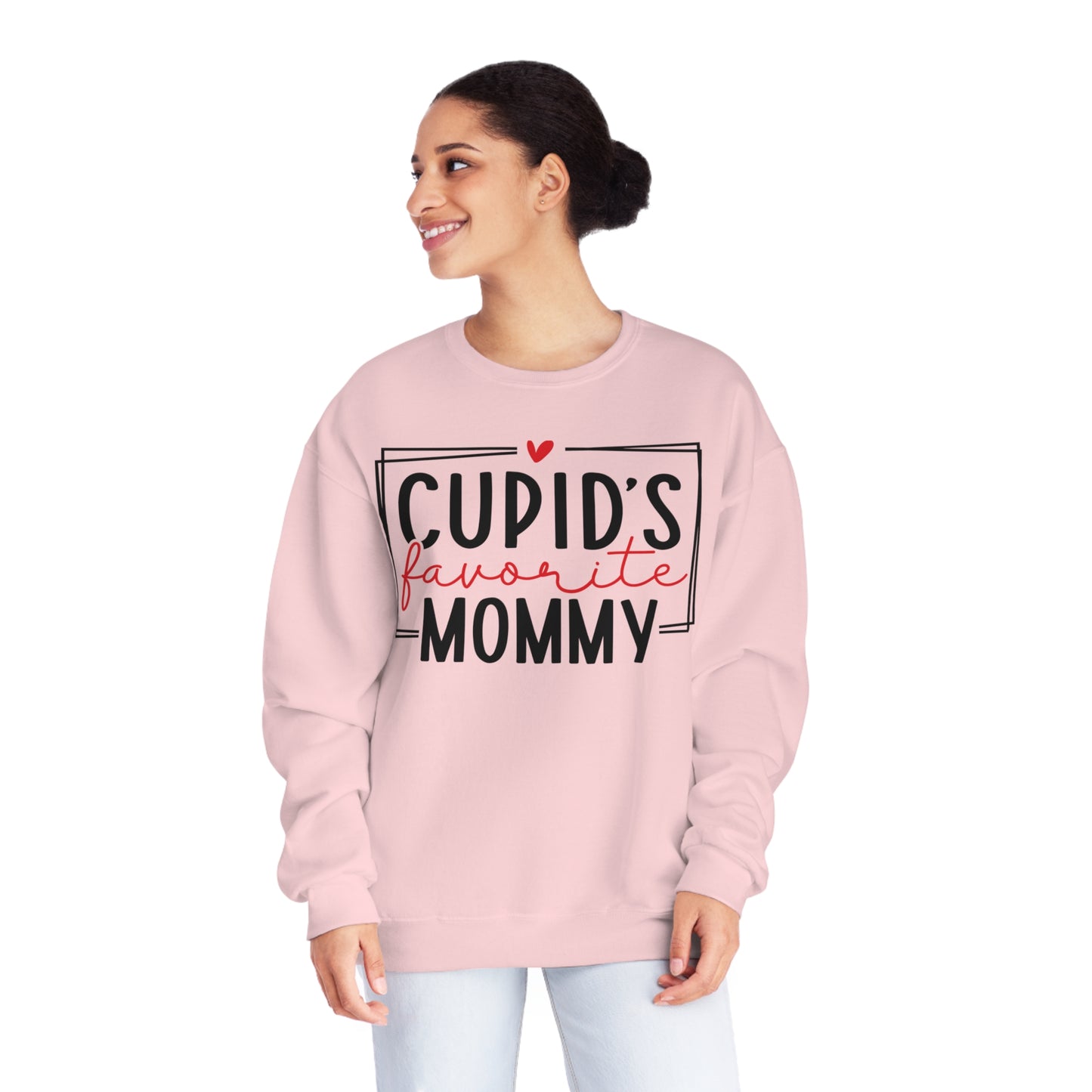 Cupid's Favorite Mommy - Unisex NuBlend® Crewneck Sweatshirt - Multiple Color Choices - FREE SHIPPING