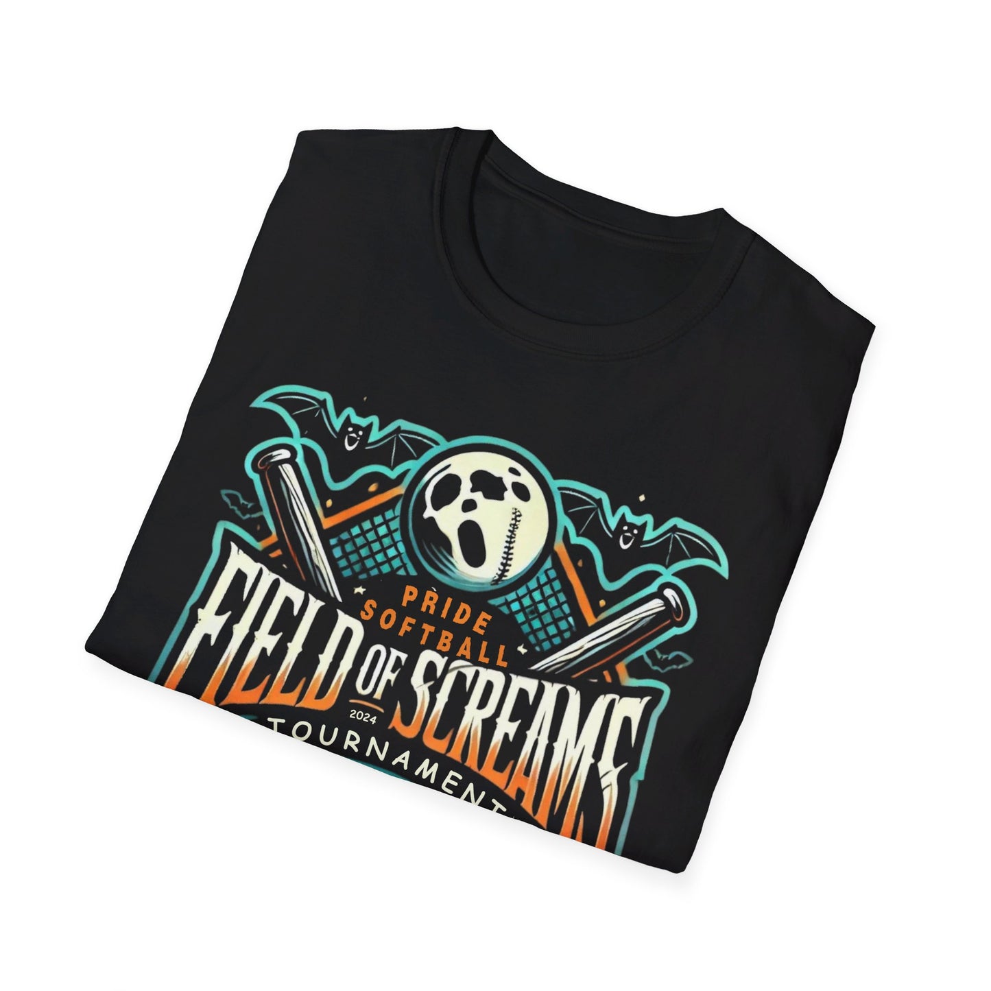 ADULT - "Field of Screams Softball Tournament" Unisex Softstyle Tee