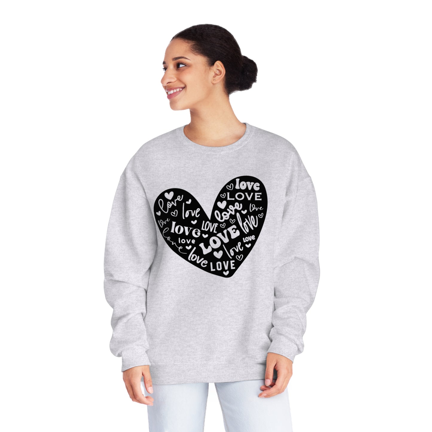 HEART FULL OF WORDS - Unisex NuBlend® Crewneck Sweatshirt - Multiple Color Choices - FREE SHIPPING