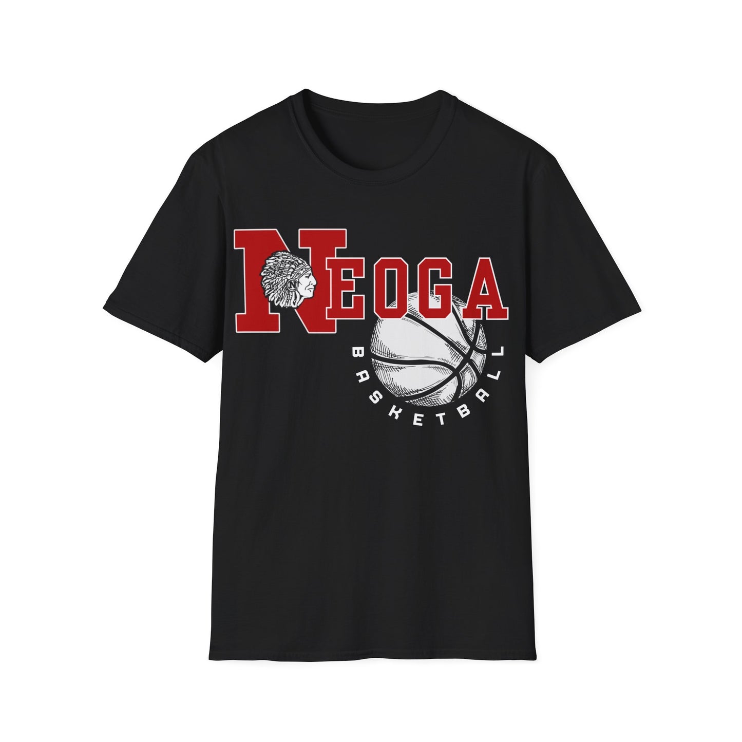 Neoga Indians Basketball Tee (front design only) (free shipping)