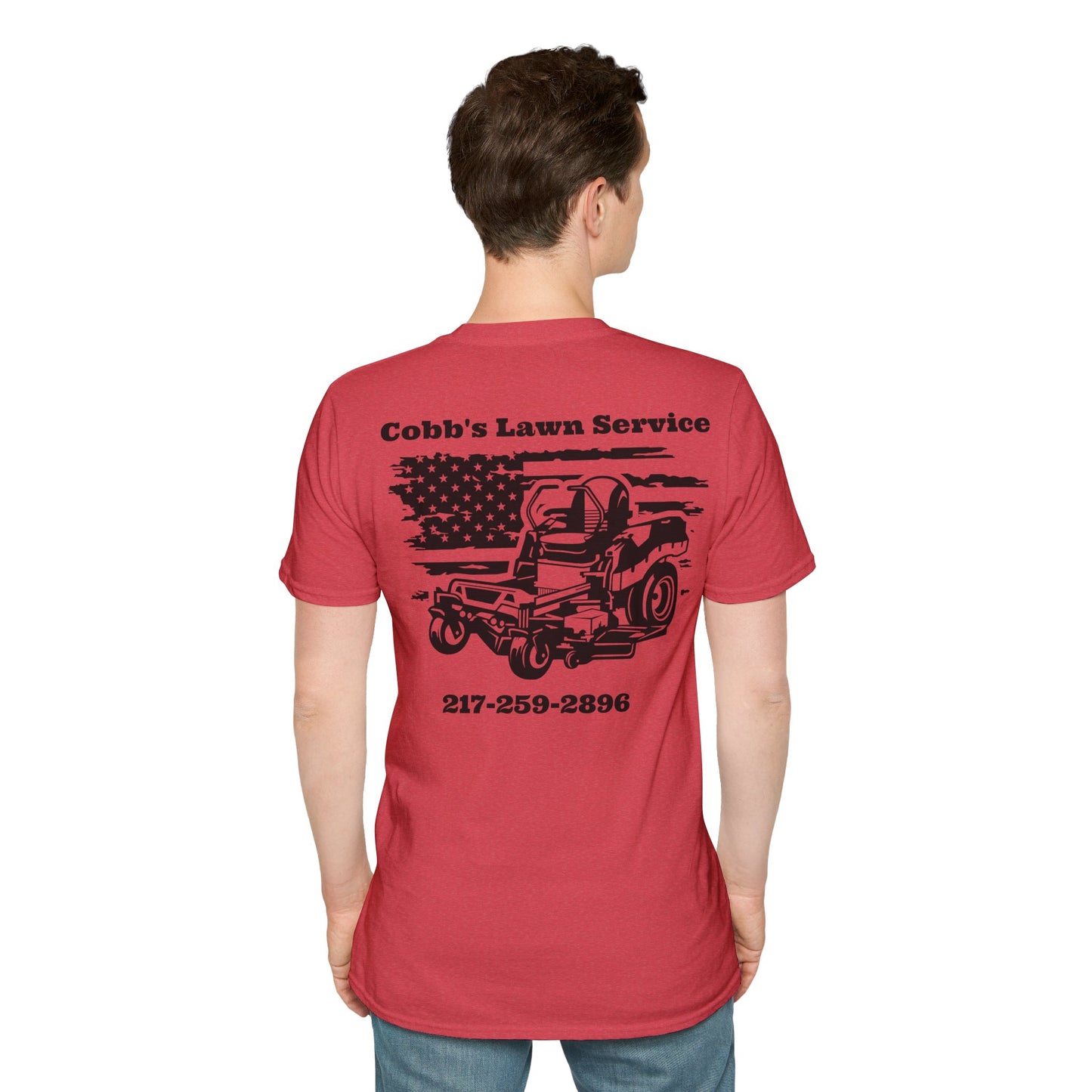 FREE SHIPPING -  Cobbs Lawn Service GILDAN Unisex Softstyle T-Shirt (FRONT & BACK PRINT)