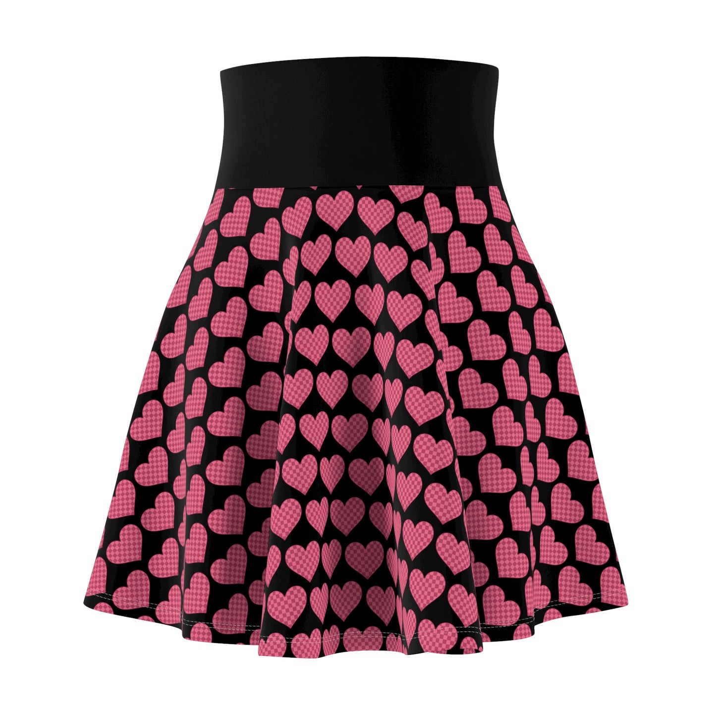 Checkered Hearts Women's Skirt