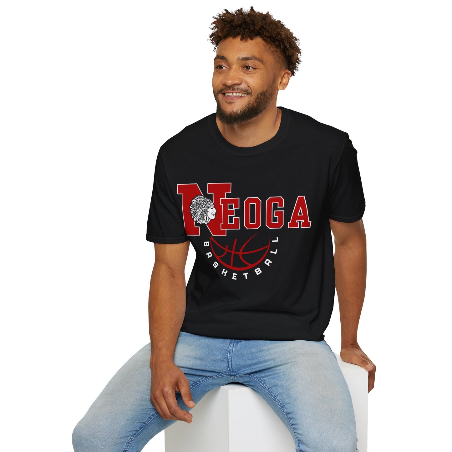 Neoga Indians Basketball Tee (front design only) (free shipping)