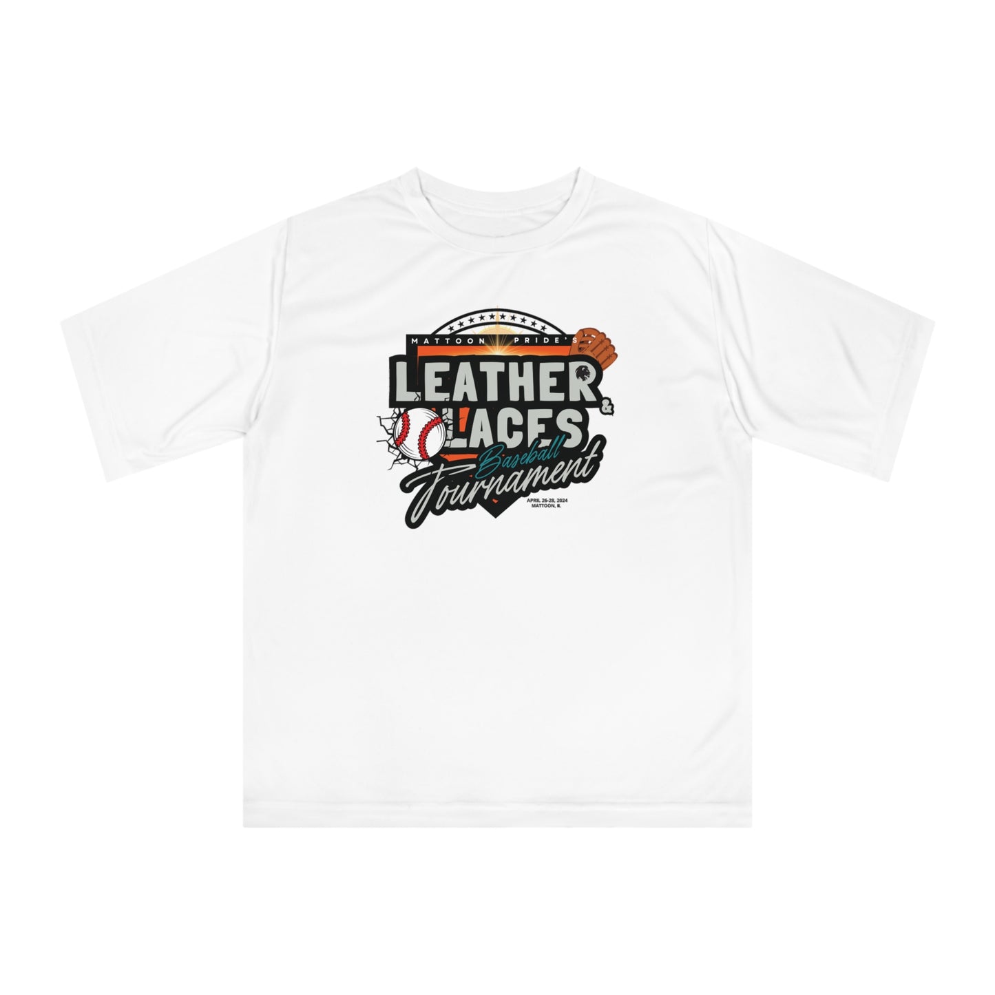 (ADULT) Leather & Laces BASEBALL Tournament ATHLETIC Tee (WHITE)