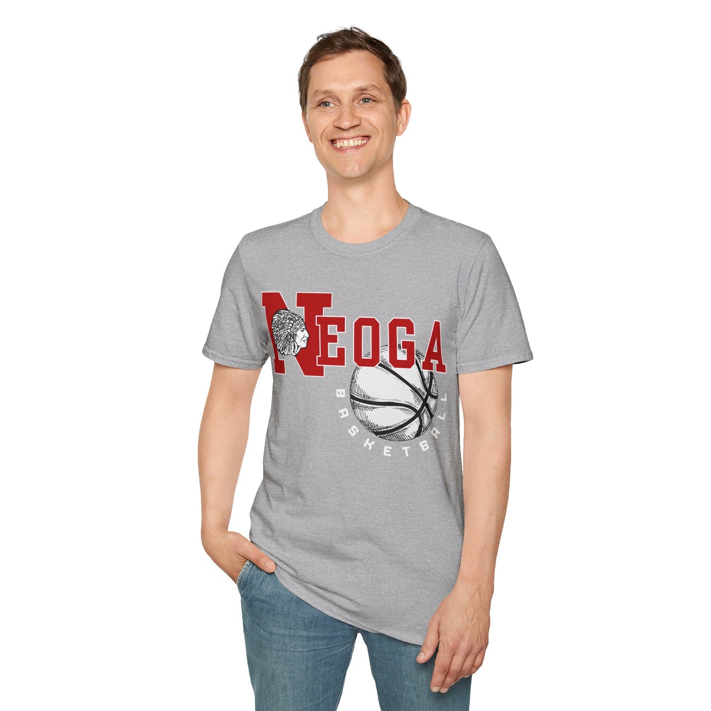 Neoga Indians Basketball Tee (front design only) (free shipping)