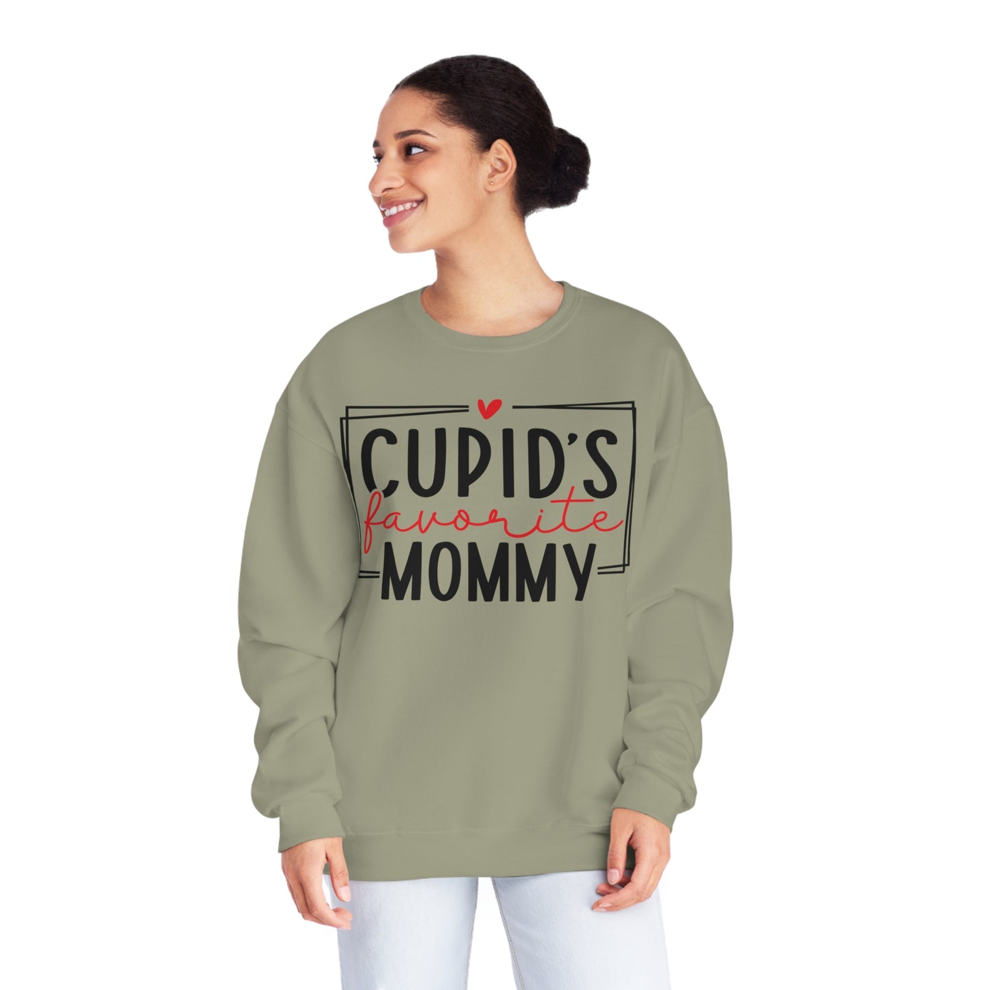 Cupid's Favorite Mommy - Unisex NuBlend® Crewneck Sweatshirt - Multiple Color Choices - FREE SHIPPING