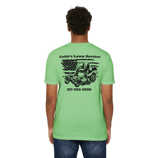 FREE SHIPPING Cobb’s Mowing Service Next Level 6210 Unisex CVC Jersey T-shirt (BACK PRINT ONLY)