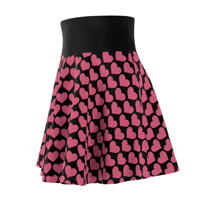 Checkered Hearts Women's Skirt