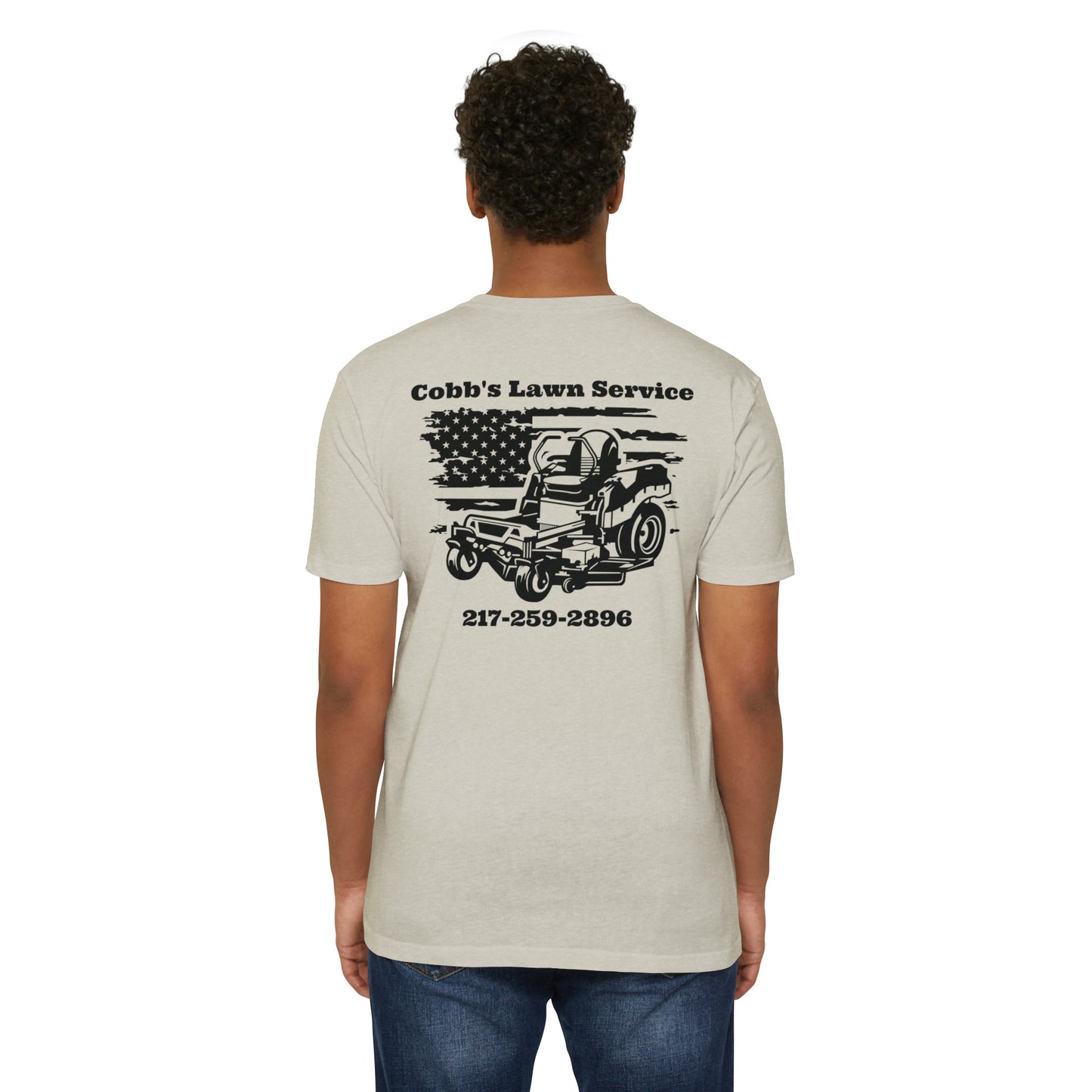 FREE SHIPPING - Cobb’s Mowing Service Next Level 6210 Unisex CVC Jersey T-shirt (FRONT & BACK PRINT)