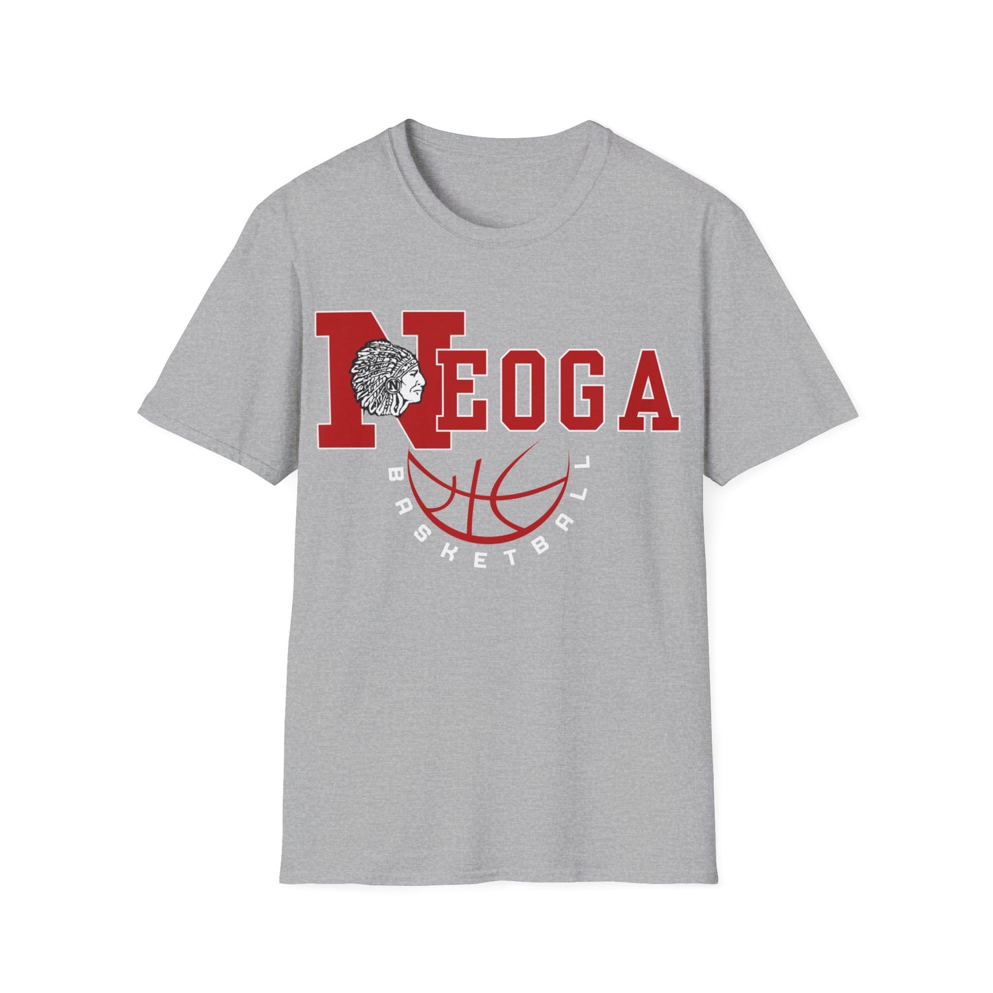 Neoga Indians Basketball Tee (front design only) (free shipping)