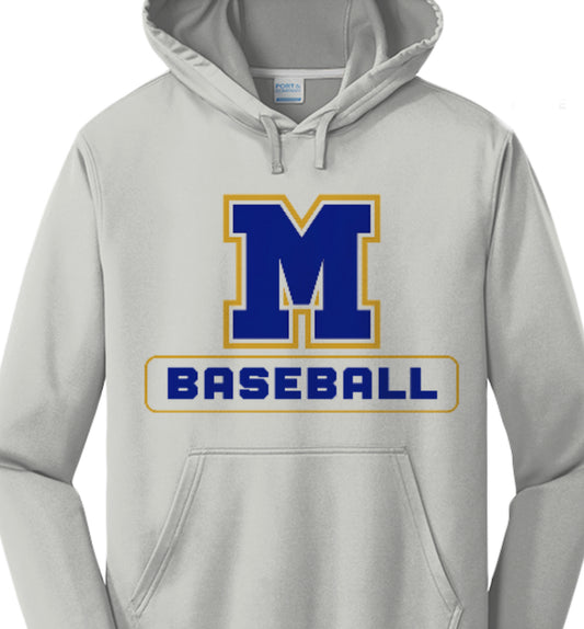 Mattoon Wildcat Baseball Hoodie 3001 - SILVER