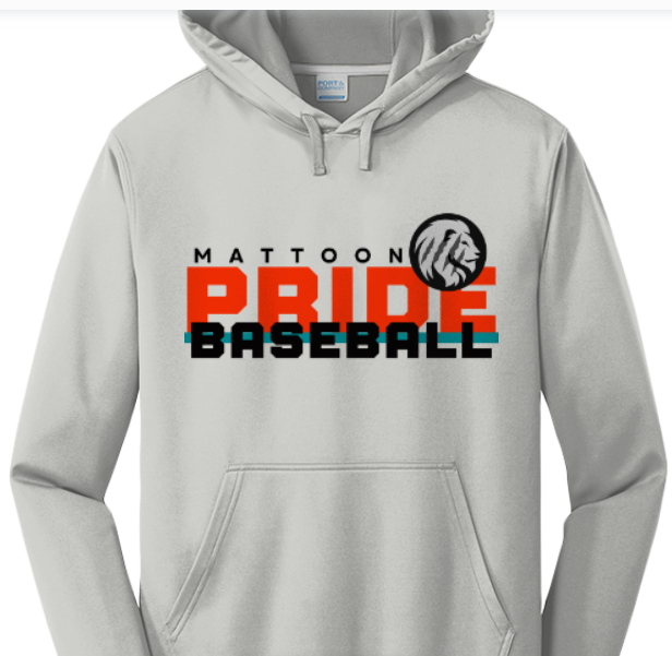 Mattoon Pride Baseball Hoodie 1106 - SILVER